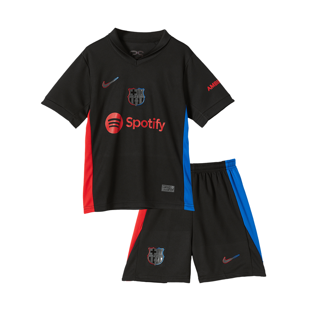Maillots de football personnalisés pour enfants Barcelone Extérieur 2024/25