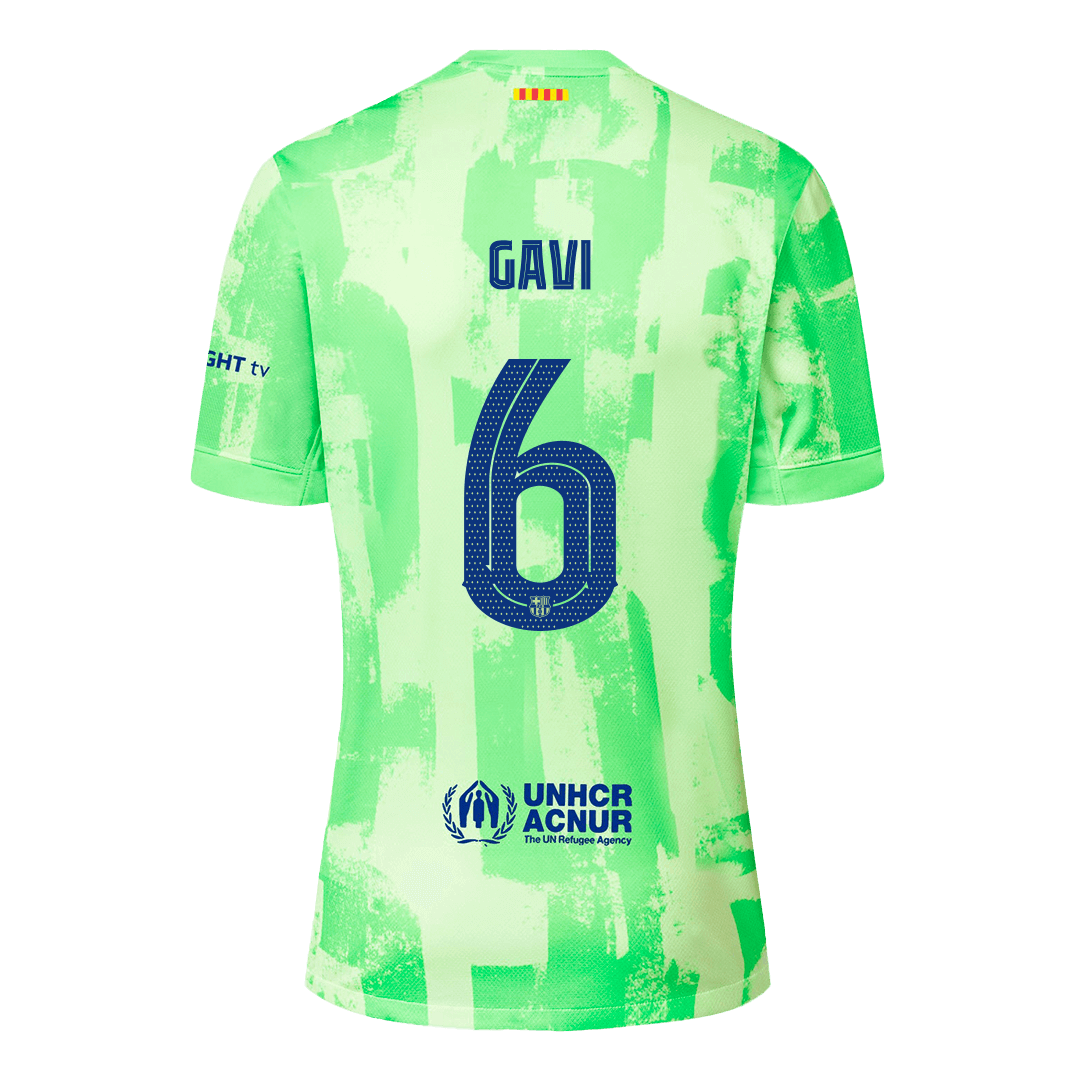Maillot de football GAVI #6 Barcelone Third Extérieur 2024/25 - UCL£¨Logo Spotify sans texte£©