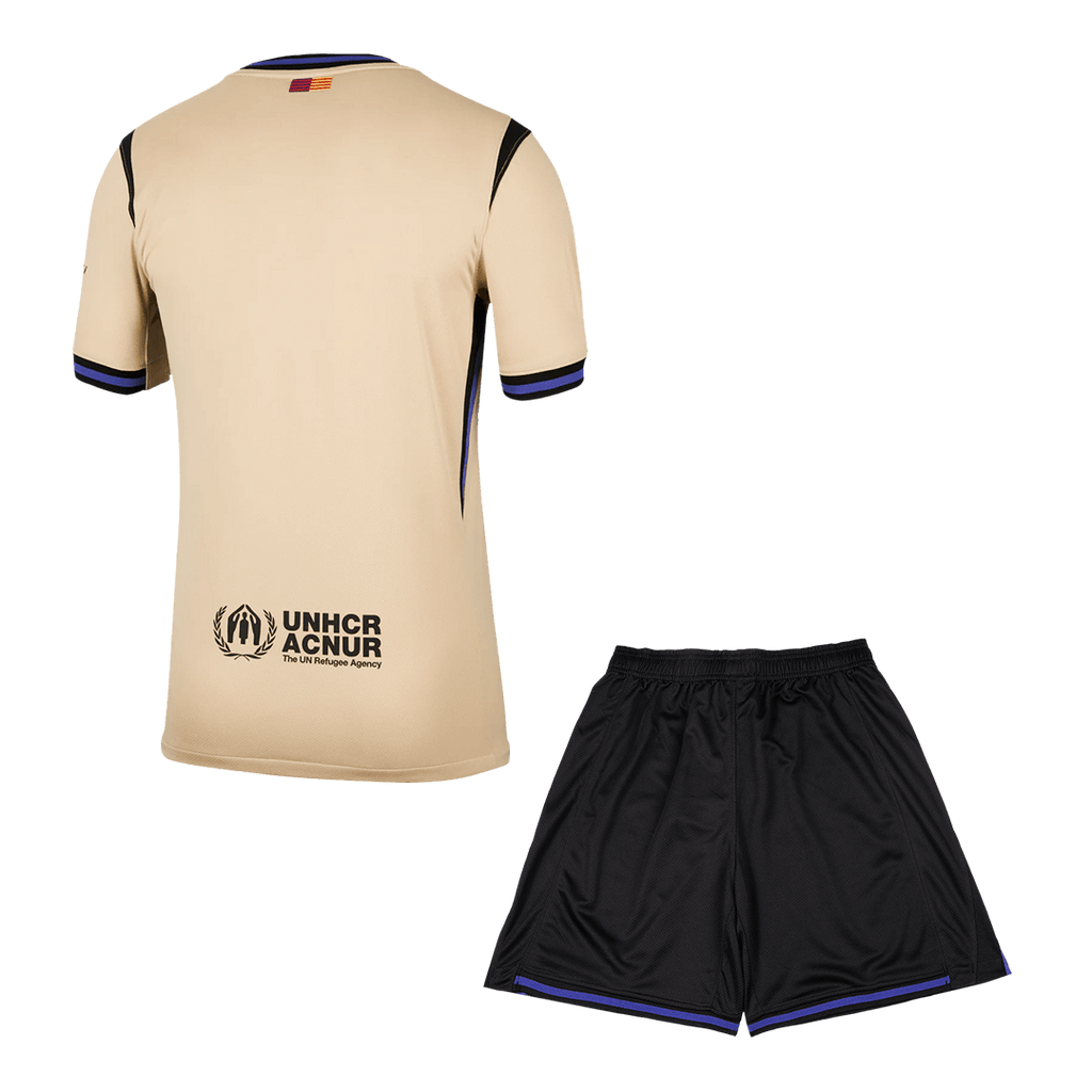 Soccer Kits Barcelona Away Soccer Jersey Kit(Jersey+Shorts) 2025/26 Yellow&Black