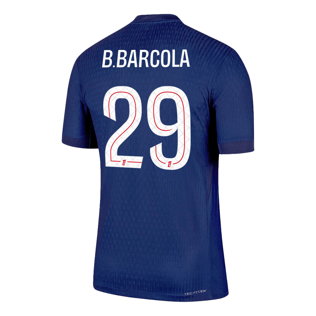 Soccer Kits Authentic  B.BARCOLA #29 PSG Home Soccer Jersey 2025/26 Navy