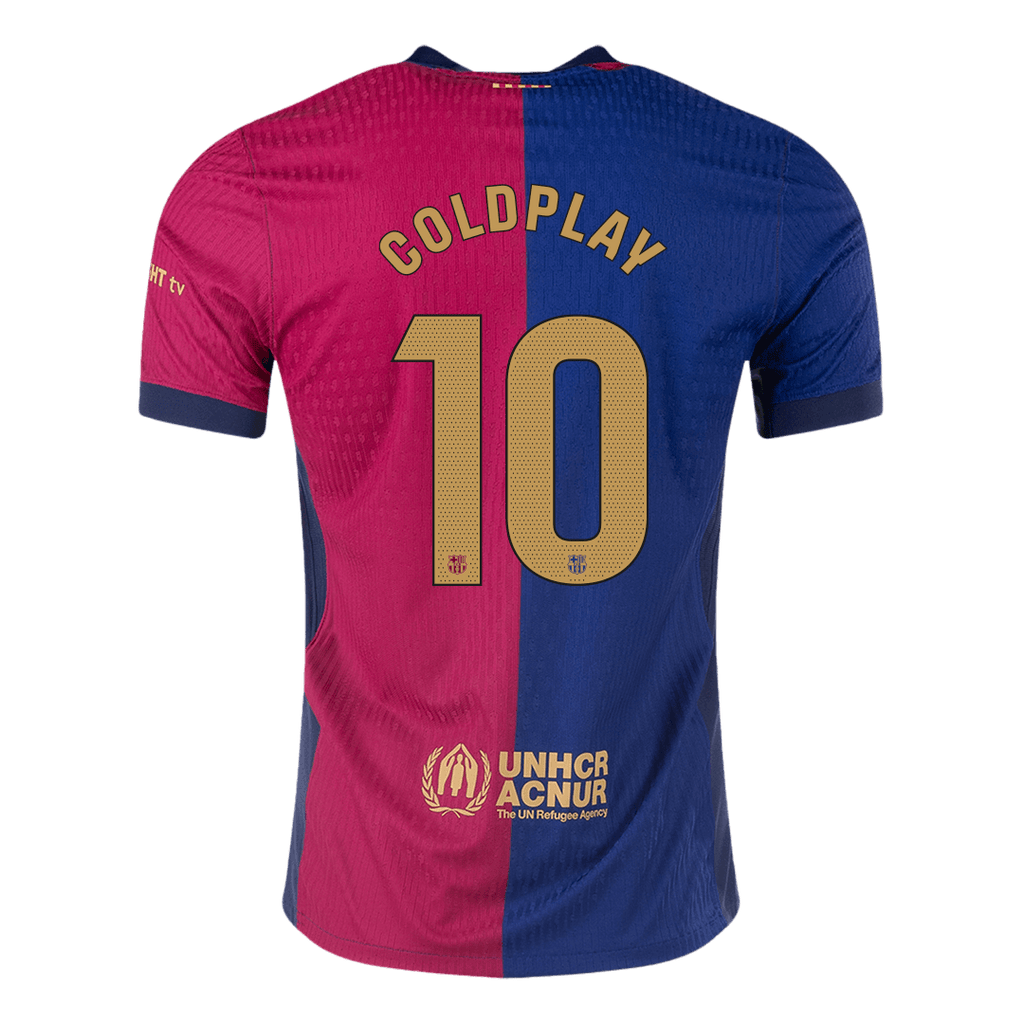 Soccer Kits Authentic COLDPLAY #10 Barcelona Home Soccer Jersey 2024/25 - COLDPLAY