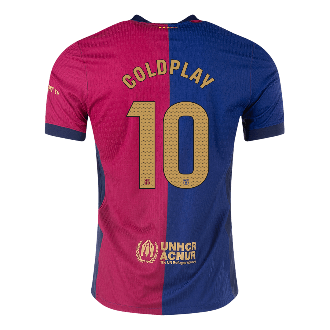 Soccer Kits Authentic COLDPLAY #10 Barcelona Home Soccer Jersey 2024/25 - COLDPLAY