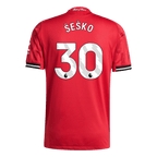 Kits de fútbol ŠEŠKO #30 Camiseta de fútbol local auténtica del Manchester United 2025/26 Roja