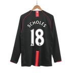 Camiseta de fútbol retro Scholes #18 2007/08 Manchester United de visitante de manga larga