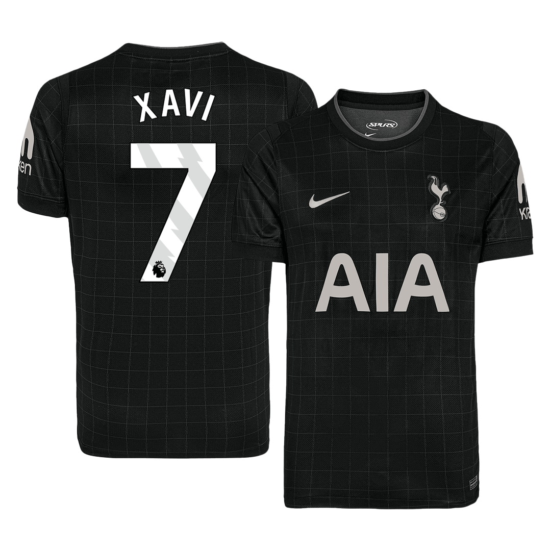 Soccer Kits XAVI #7 Tottenham Hotspur Away Soccer Jersey 2025/26 Black
