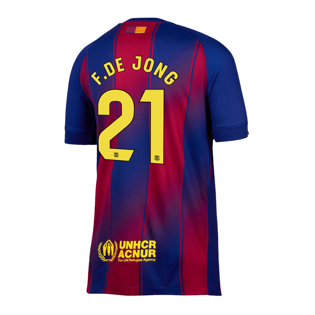 Maillot de football F.DE JONG #21 Barcelone Domicile 2025/26 Rouge et Bleu