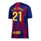 Maillot de football F.DE JONG #21 Barcelone Domicile 2025/26 Rouge et Bleu