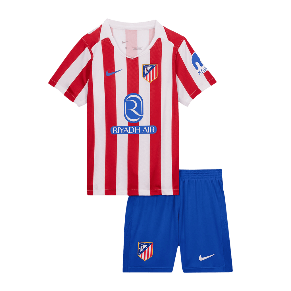 Maillot de football domicile Atlético Madrid pour enfant (maillot + short) 2025/26 rouge et blanc