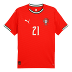 Maillot de football Domicile Portugal DIOGO J. #21 2025 Rouge