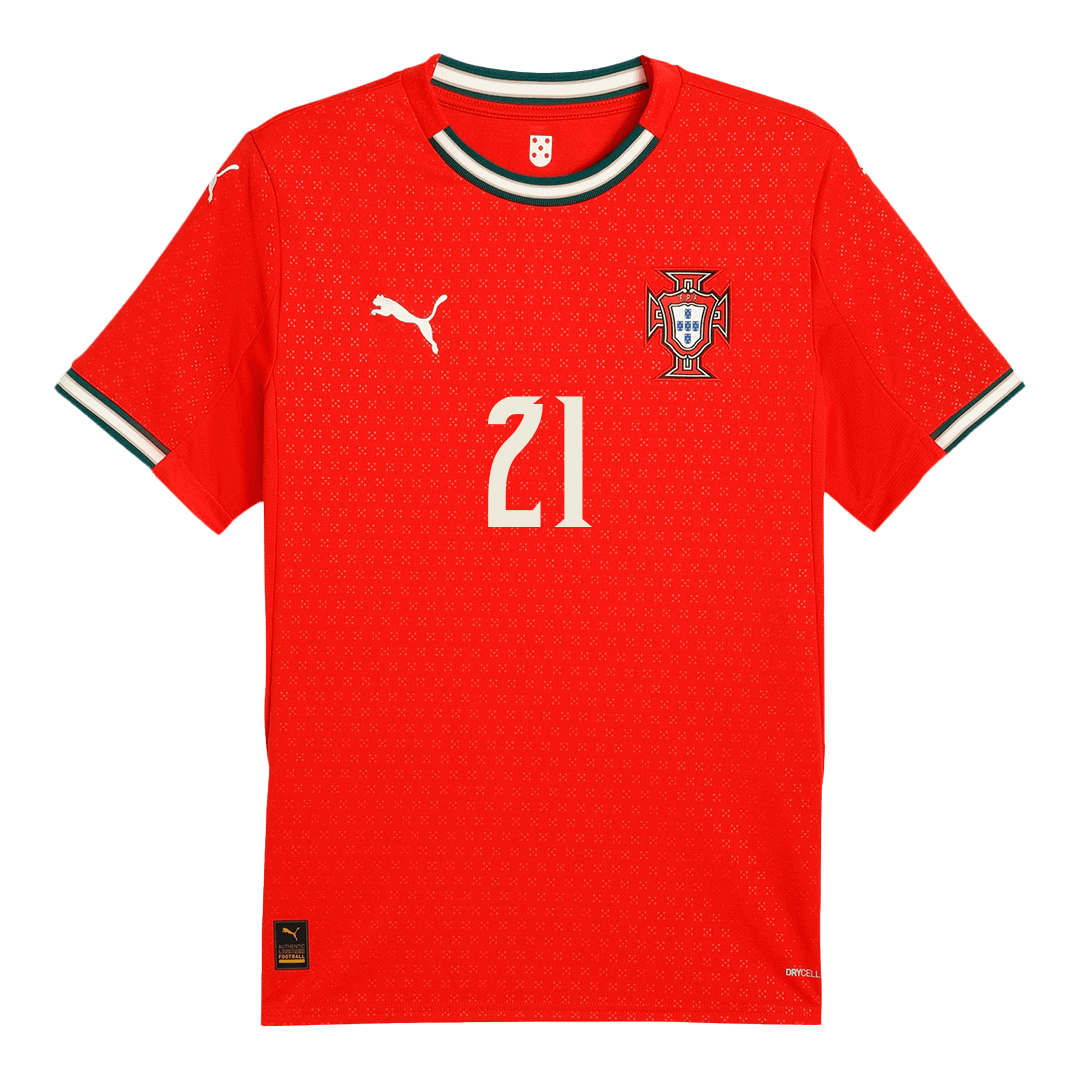 Maillot de football Domicile Portugal DIOGO J. #21 2025 Rouge