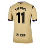 Camiseta de visitante del Barcelona RAPHINHA #11 2025/26 amarilla - UCL