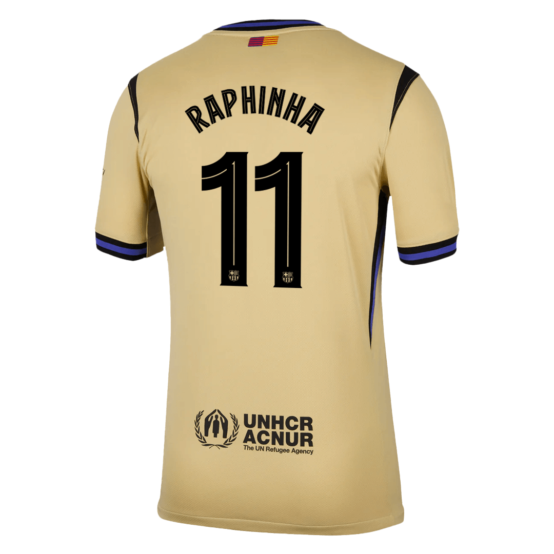 Camiseta de visitante del Barcelona RAPHINHA #11 2025/26 amarilla - UCL