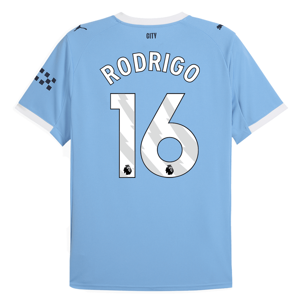 Kits de fútbol RODRIGO #16 Manchester City Camiseta de fútbol local 2025/26 Azul