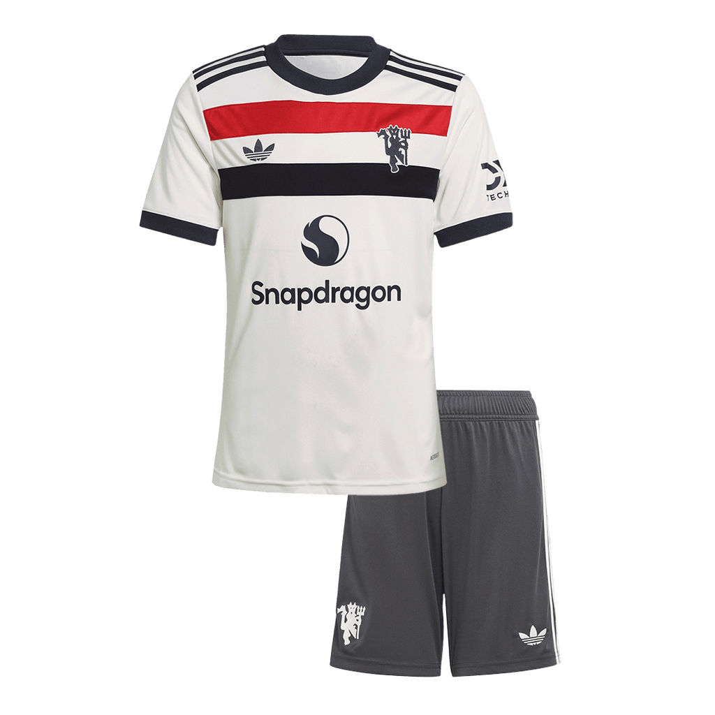 Camiseta de fútbol infantil de visitante del Manchester United (camiseta y pantalón corto) 2024/25