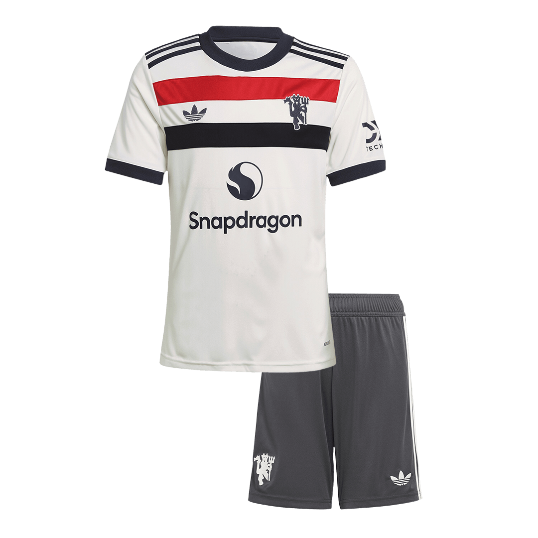 Camiseta de fútbol infantil de visitante del Manchester United (camiseta y pantalón corto) 2024/25
