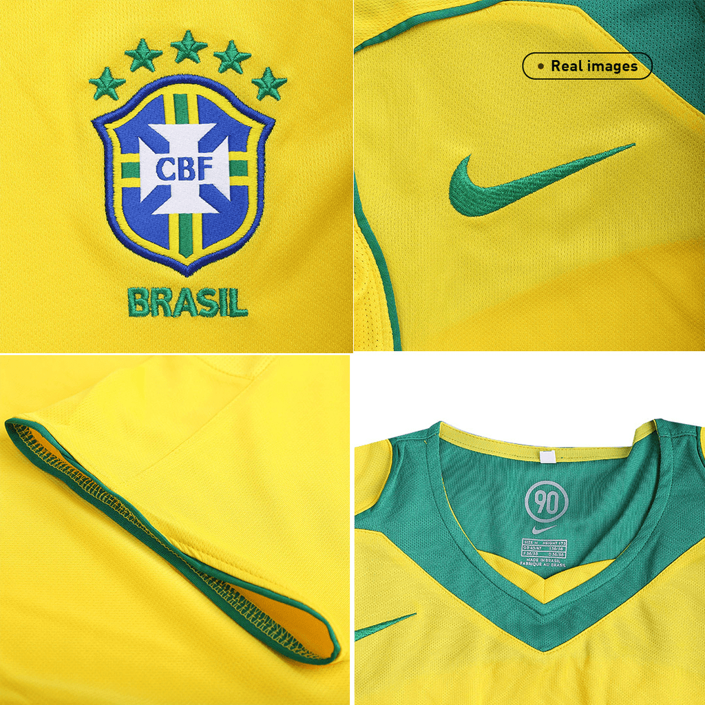 Camiseta de fútbol retro de Brasil 2004 para el hogar