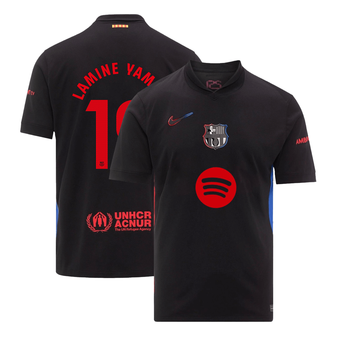 Maillot de football extérieur Barcelone LAMINE YAMAL #19 2024/25 - Logo Spotify sans texte