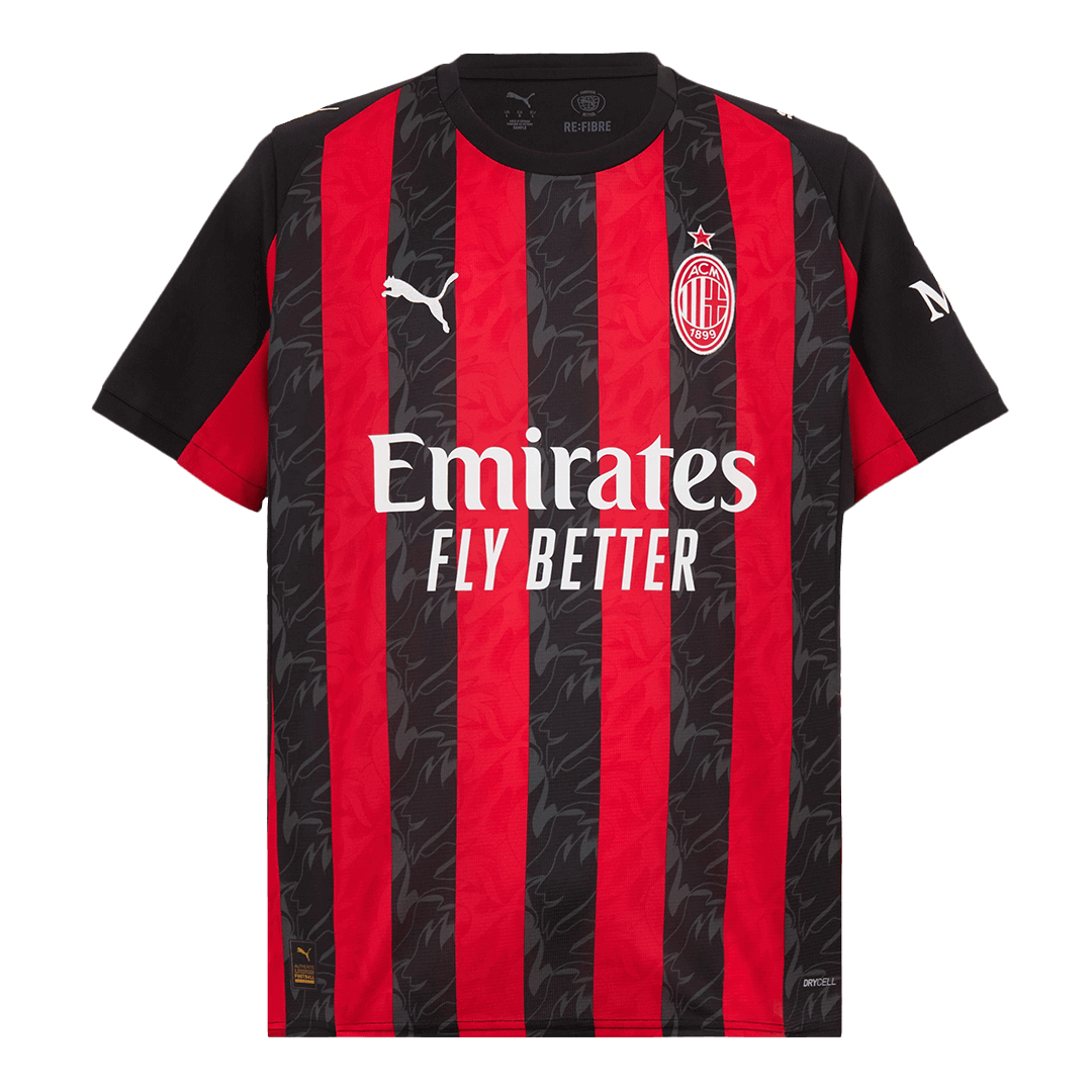 Kits de fútbol RAFA LEÃO #10 AC Milan Camiseta de fútbol local 2025/26 Rojo y negro