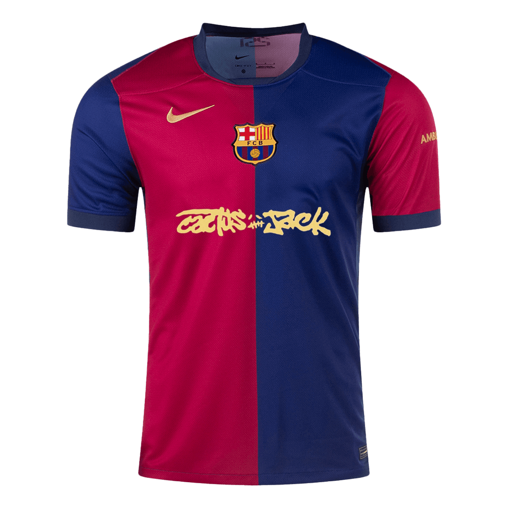 Soccer Kits Barcelona X Travis Scott Home Soccer Jersey 2024/25 Red&Blue