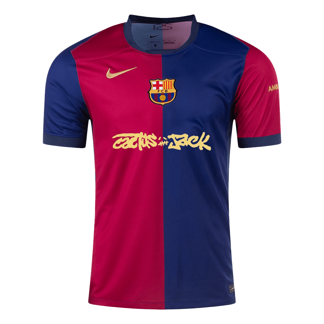 Soccer Kits Barcelona X Travis Scott Home Soccer Jersey 2024/25 Red&Blue