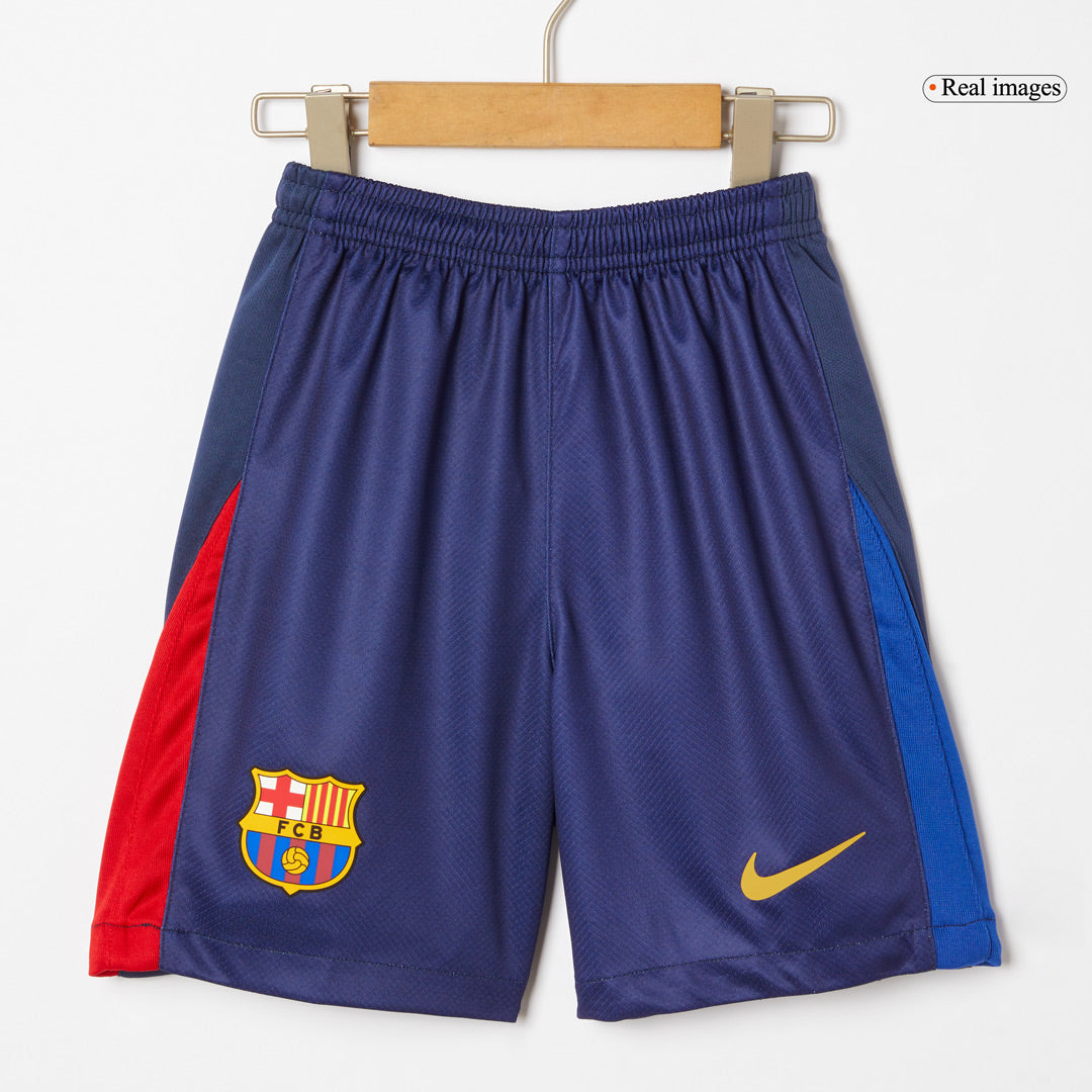 Maillot de football domicile Barcelone X Coldplay pour enfant (maillot + short) 2024/25 rouge et bleu