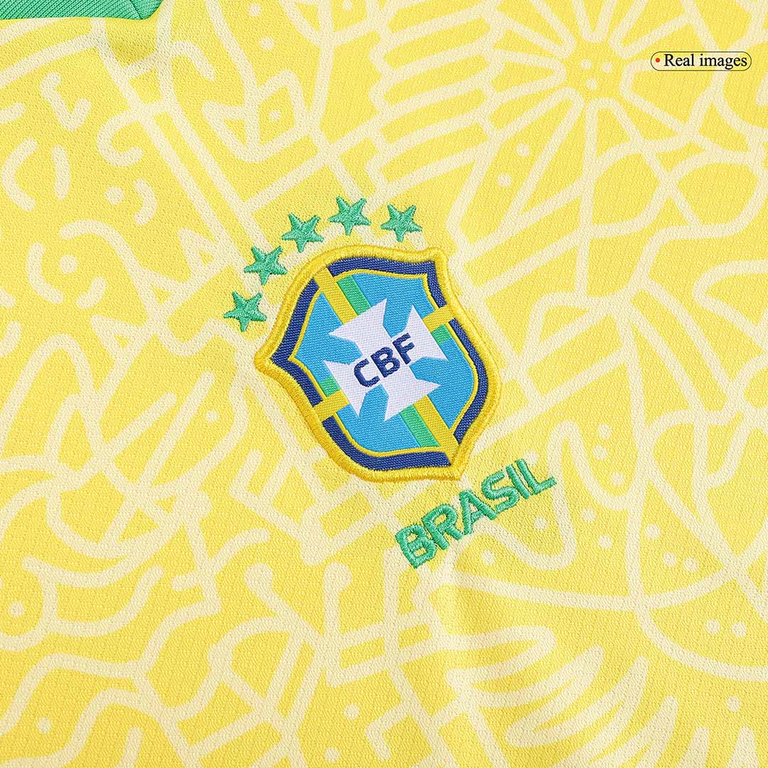Kits de fútbol: Camiseta de fútbol local de Brasil para niños (camiseta y pantalones cortos) Copa América 2024