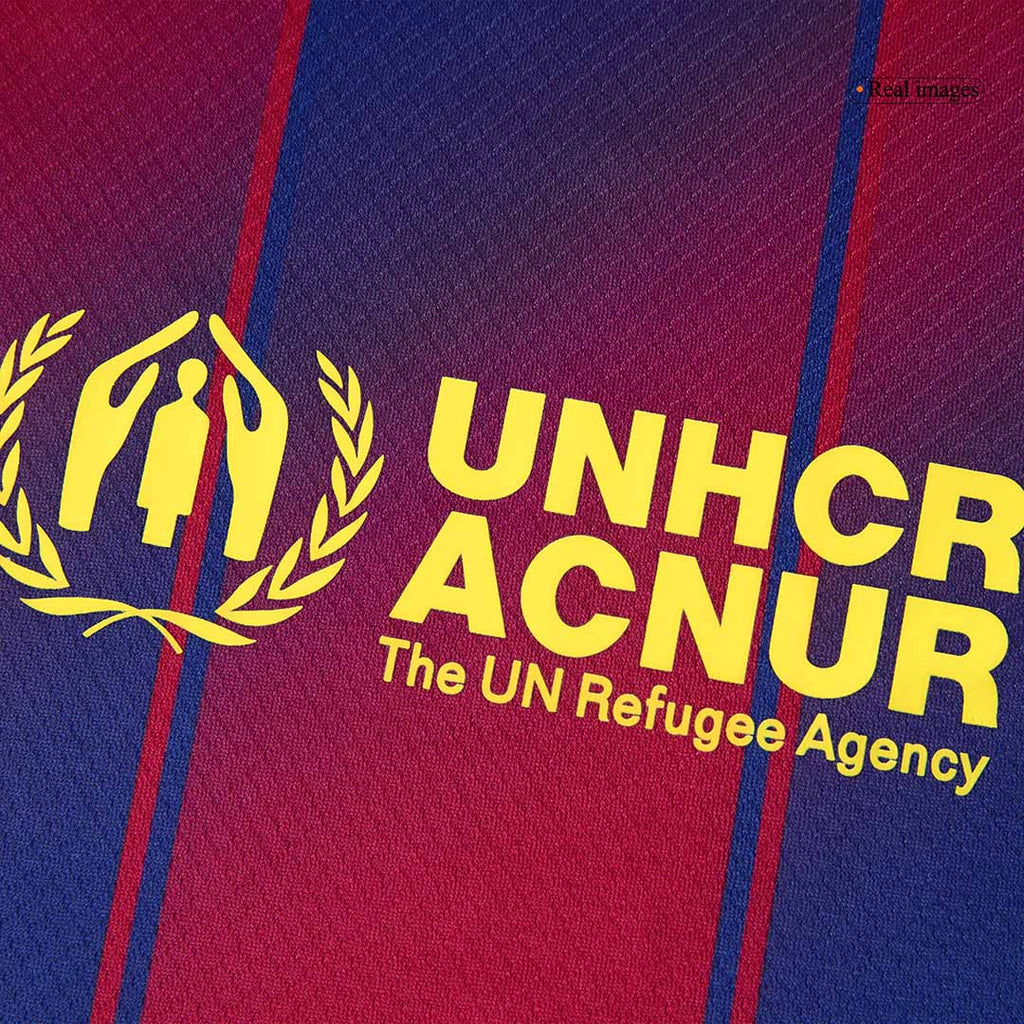 Maillot de football domicile Barcelone pour enfant (maillot, short, chaussettes) 2025/26 rouge et bleu