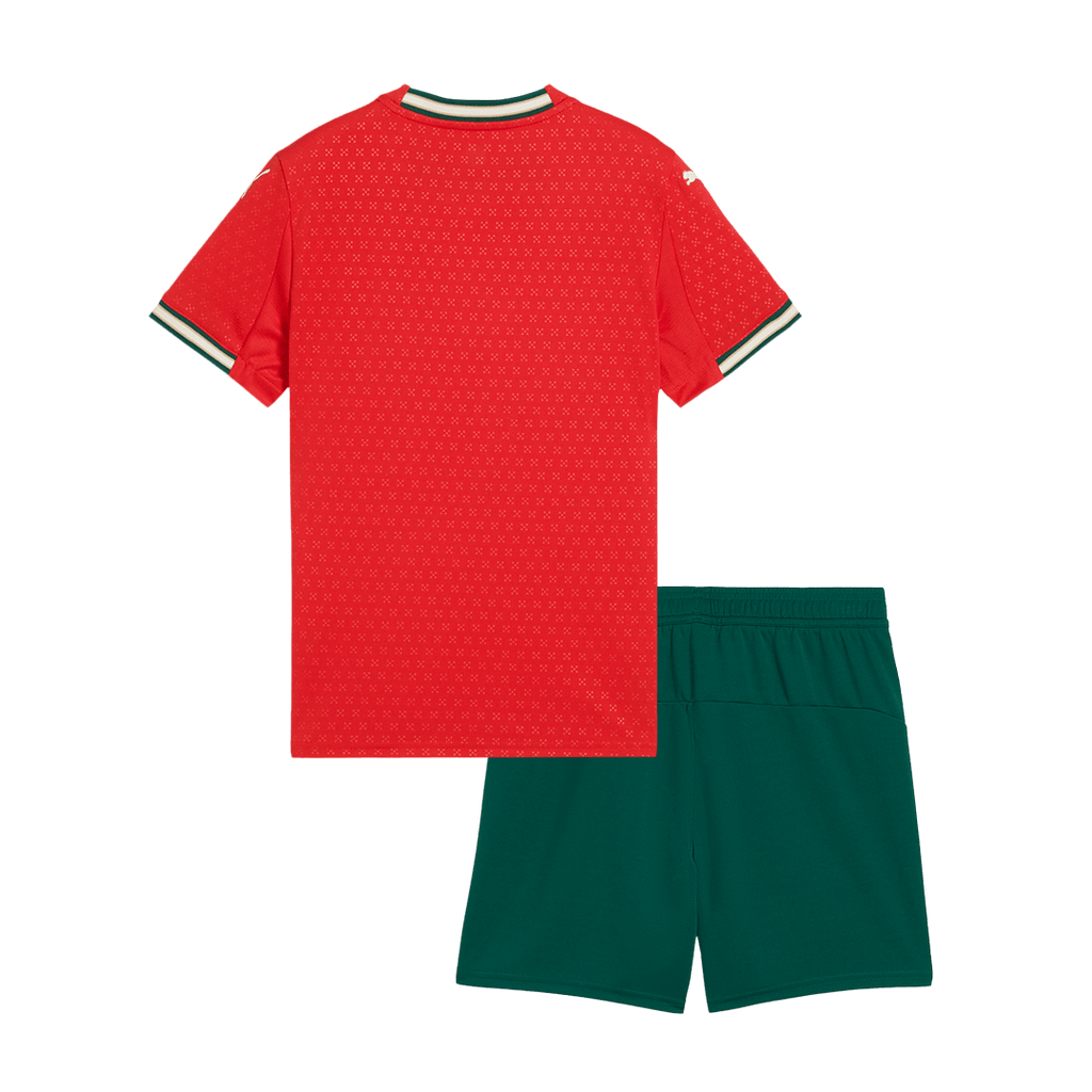 Kits de fútbol para niños: camiseta local de Portugal (camiseta y pantalones cortos) 2025, color rojo