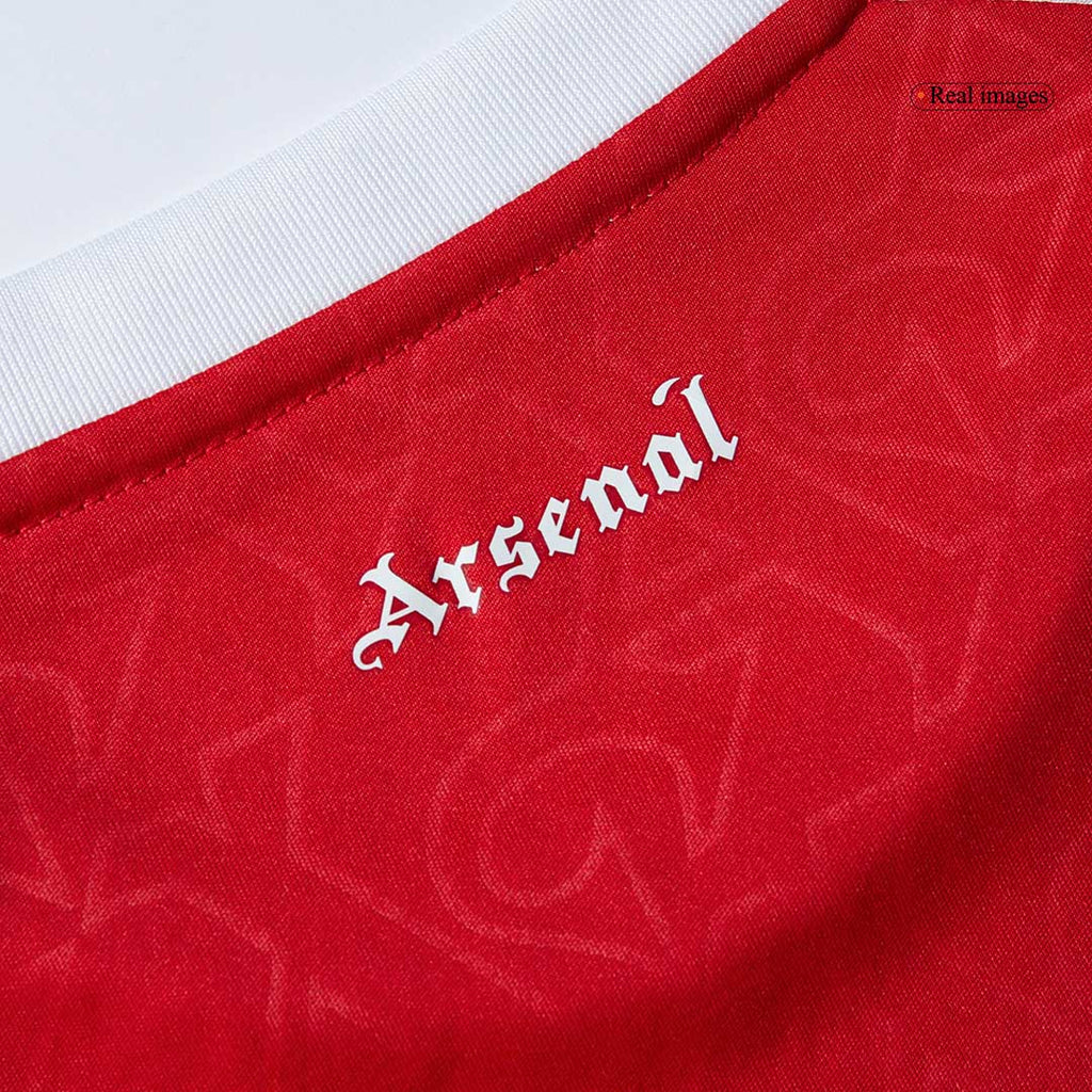 Kit de fútbol para niños: camiseta de local del Arsenal (camiseta, pantalones cortos y calcetines) 2025/26, color rojo