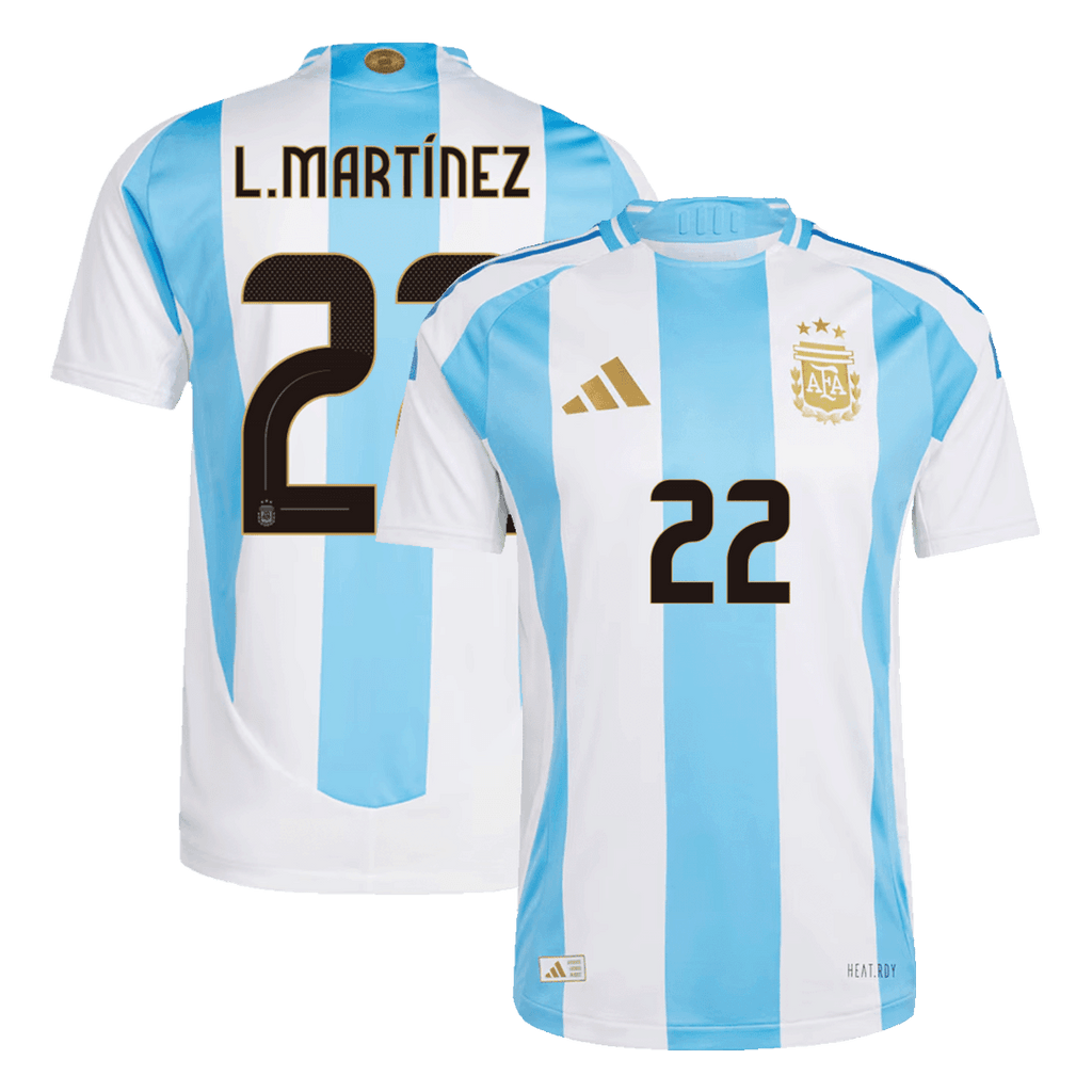 Soccer Kits Authentic L.MARTÍNEZ #22 Argentina Home Soccer Jersey Copa America 2024