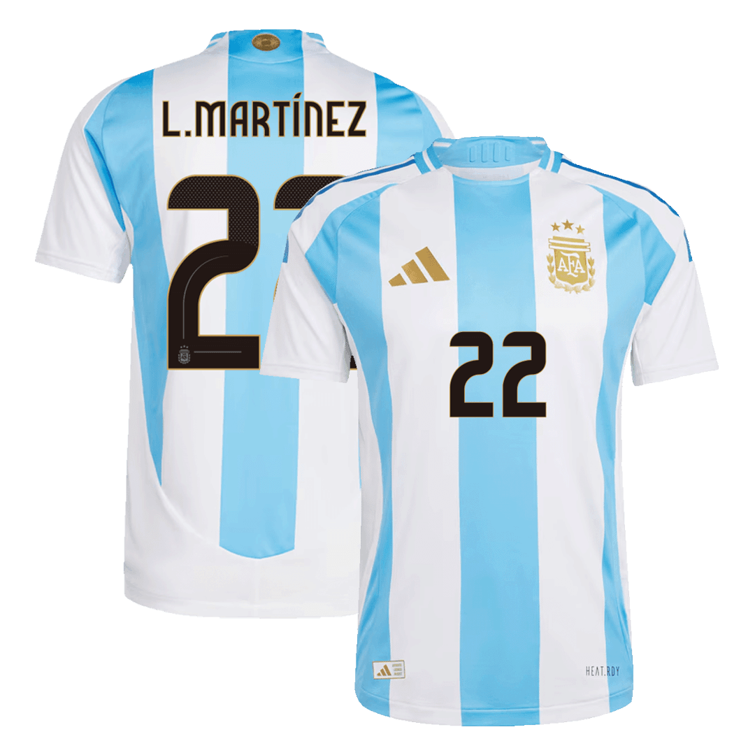 Soccer Kits Authentic L.MARTÍNEZ #22 Argentina Home Soccer Jersey Copa America 2024