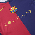 Maillot de football domicile Barcelone X Coldplay pour enfant (maillot + short) 2024/25 rouge et bleu