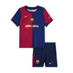 Maillot de football domicile Barcelone X Travis Scott pour enfant (maillot + short) 2024/25 rouge et bleu