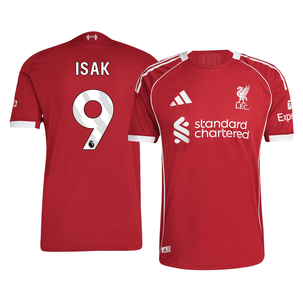 Maillot de football ISAK #9 Authentic Liverpool Domicile 25/26 Rouge