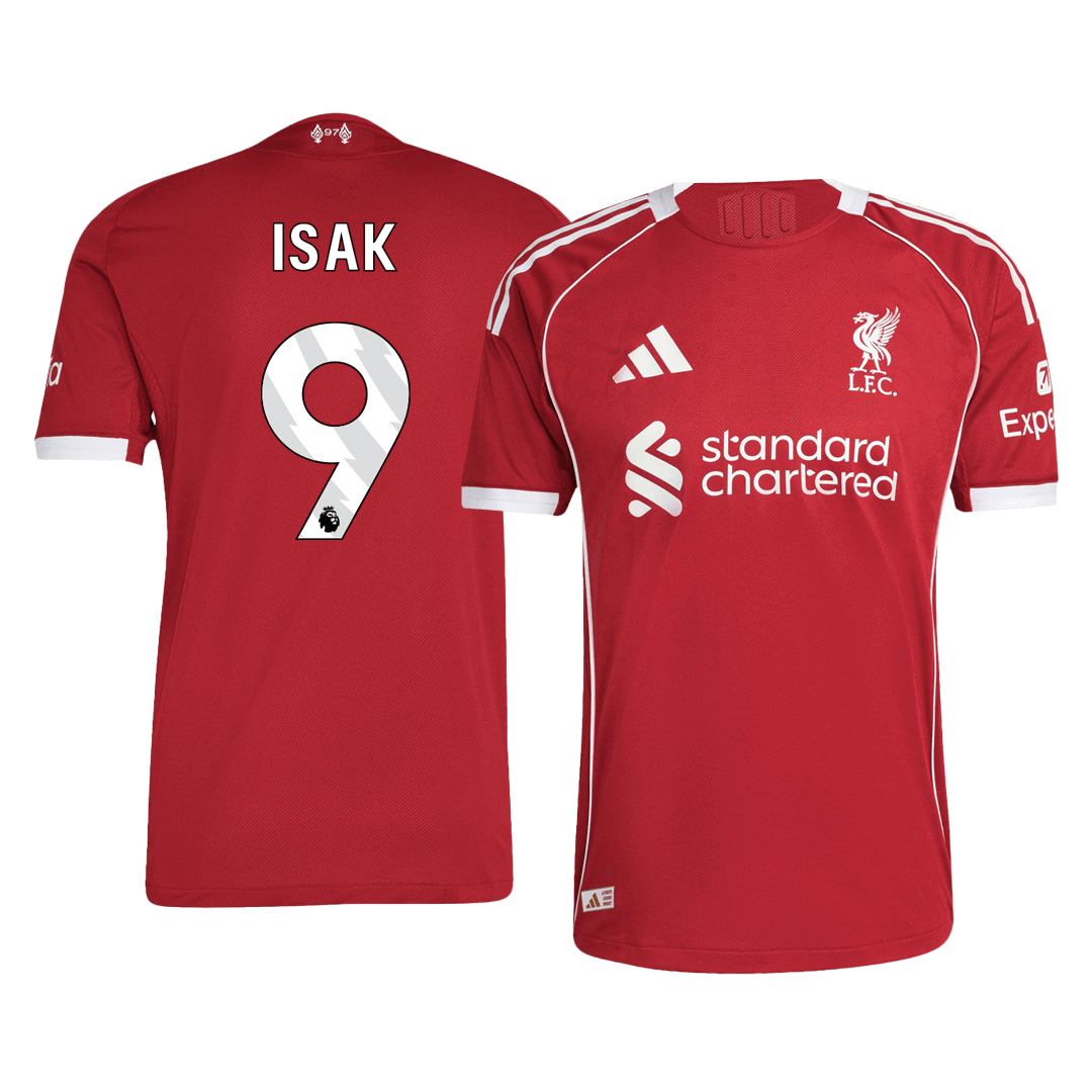 Maillot de football ISAK #9 Authentic Liverpool Domicile 25/26 Rouge