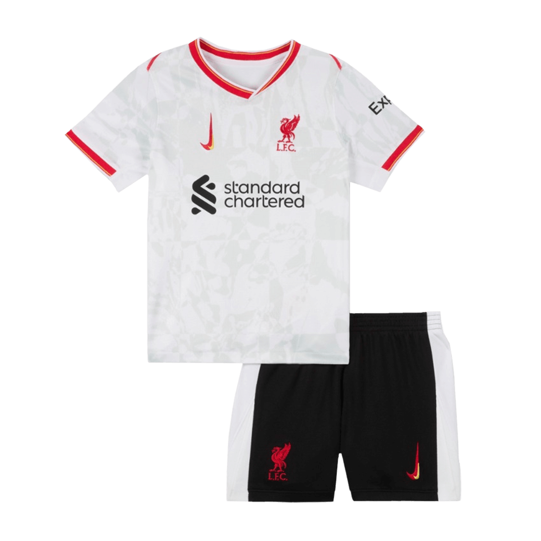 Maillots de football Liverpool pas chers pour enfant, troisième maillot extérieur 2024/25 (maillot + short)