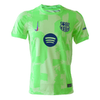 Soccer Kits Barcelona Third Away Football Shirt 2024/25 Green - UCL (Spotify Logo Without Text)