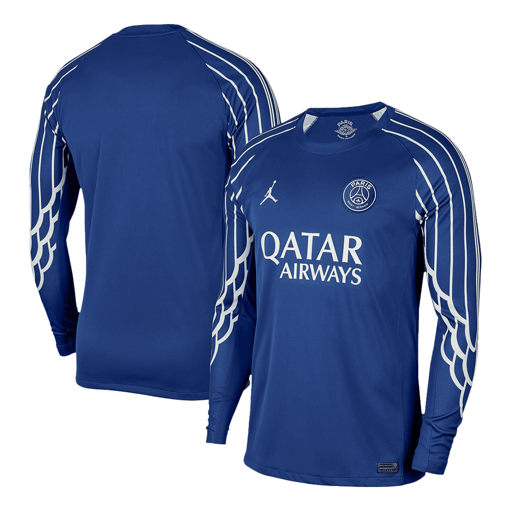 Camiseta de fútbol de manga larga de visitante del PSG 2024/25 azul marino