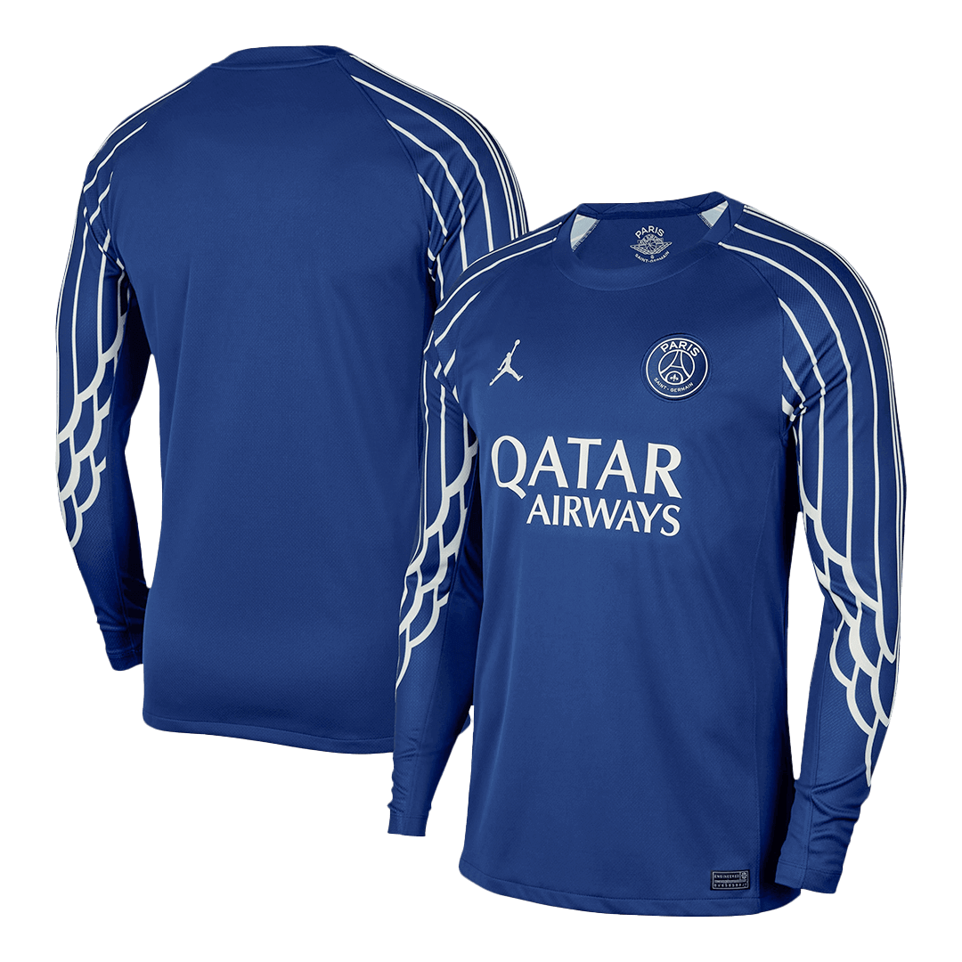 Camiseta de fútbol de manga larga de visitante del PSG 2024/25 azul marino