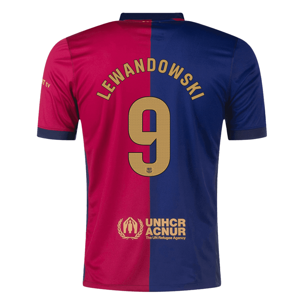 Maillot de football domicile LEWANDOWSKI #9 Barcelone 2024/25