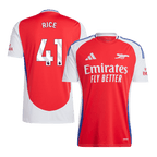 Kits de fútbol RICE #41 Arsenal Home Soccer Jersey 2024/25 Rojo