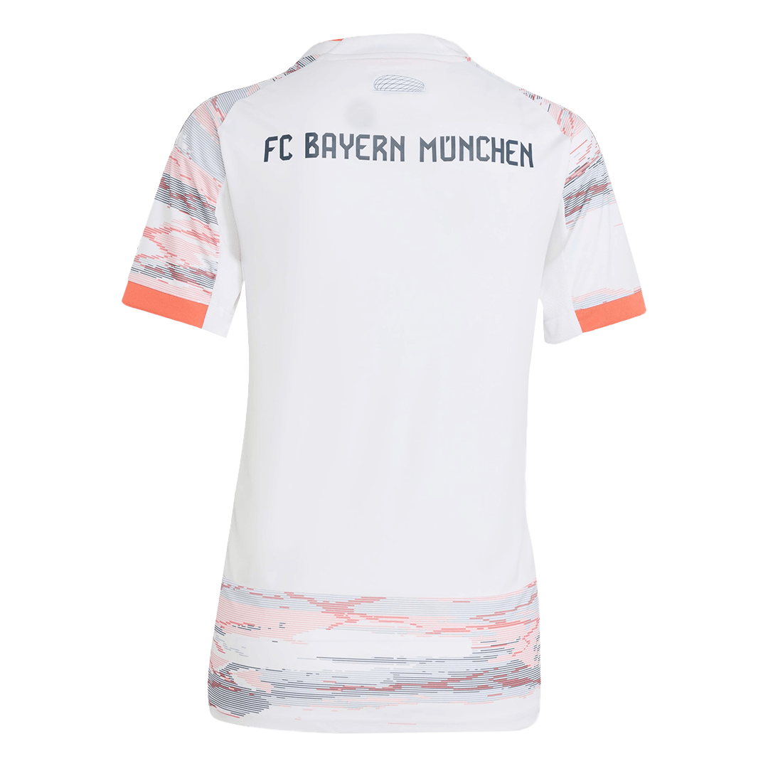 Camiseta de fútbol visitante del Bayern Múnich 2025/26 para mujer, color blanco