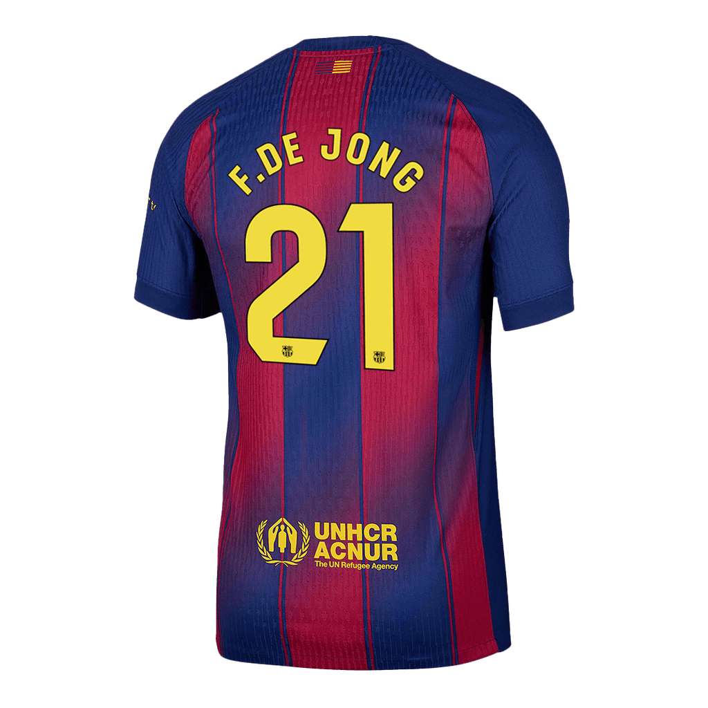 Soccer Kits AuthenticF.DE JONG #21  Barcelona Home Soccer Jersey 2025/26 Red&Blue