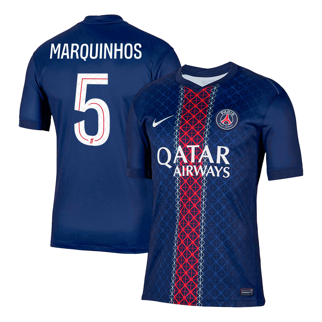 Kits de football MARQUINHOS #5 Maillot de football PSG Domicile 2025/26 Marine