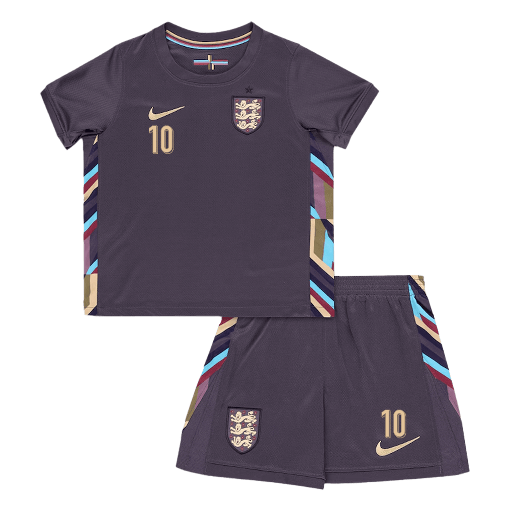 Maillot de football extérieur pour enfant BELLINGHAM #10 Angleterre (maillot + short) Euro 2024