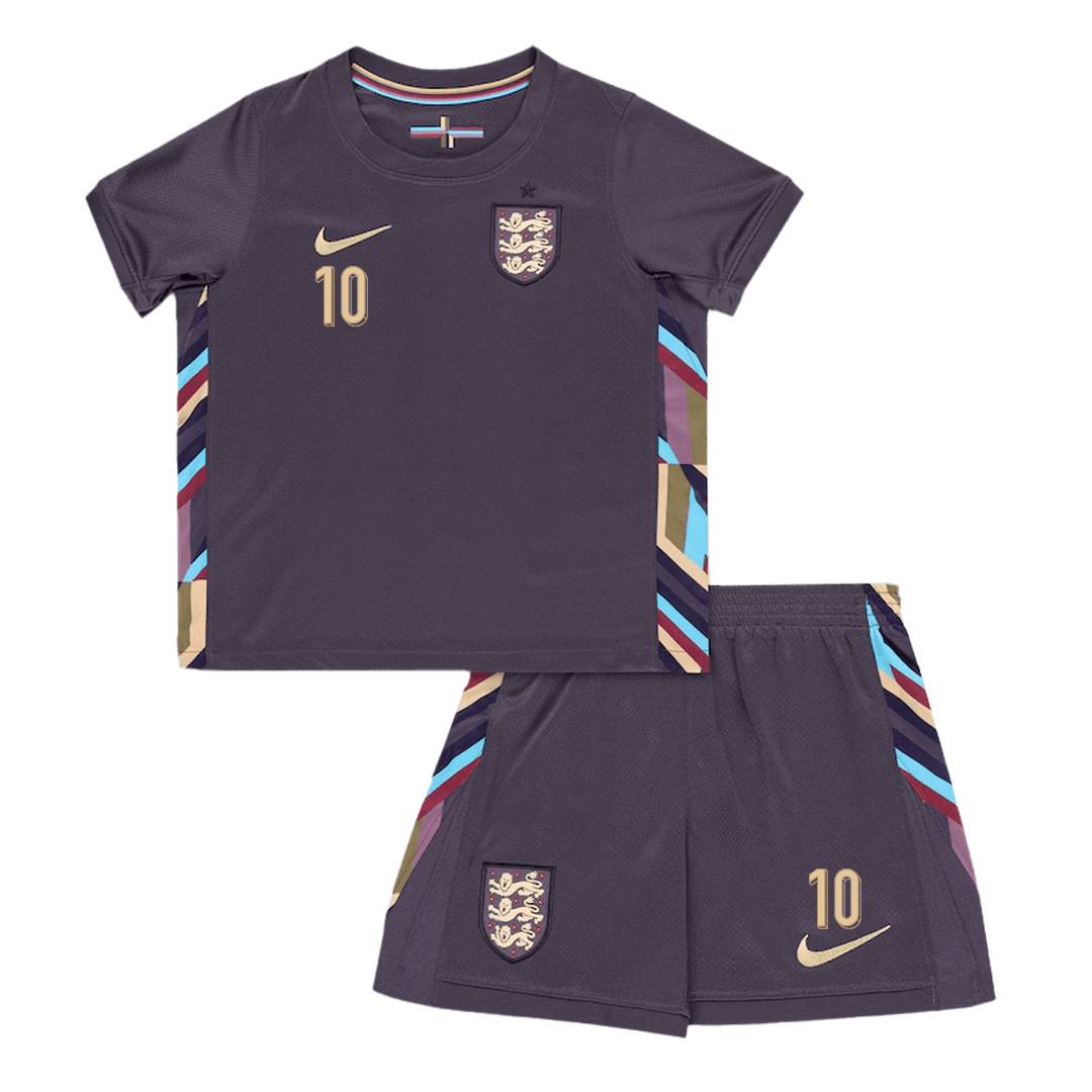 Maillot de football extérieur pour enfant BELLINGHAM #10 Angleterre (maillot + short) Euro 2024
