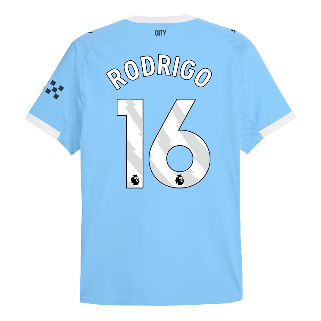 Soccer Kits Authentic RODRIGO #16 Manchester City Home Soccer Jersey 2025/26 Blue