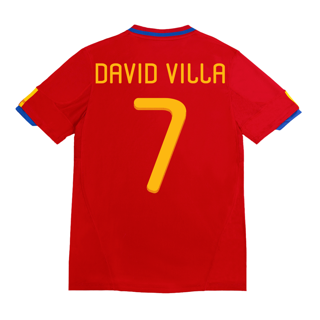 Kits de fútbol Retro DAVID VILLA #7 2010 Camiseta de fútbol local de España