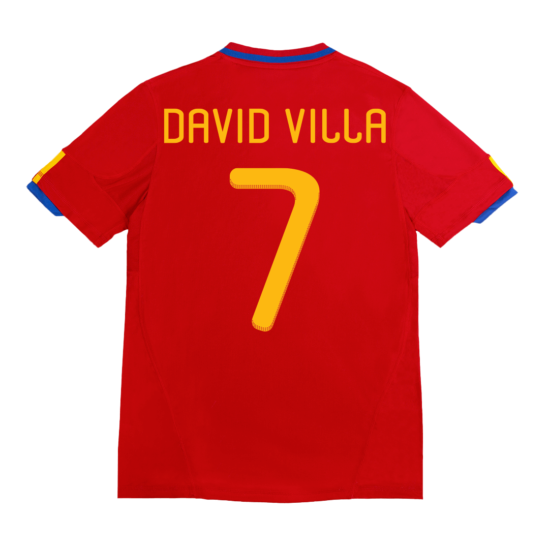 Kits de fútbol Retro DAVID VILLA #7 2010 Camiseta de fútbol local de España