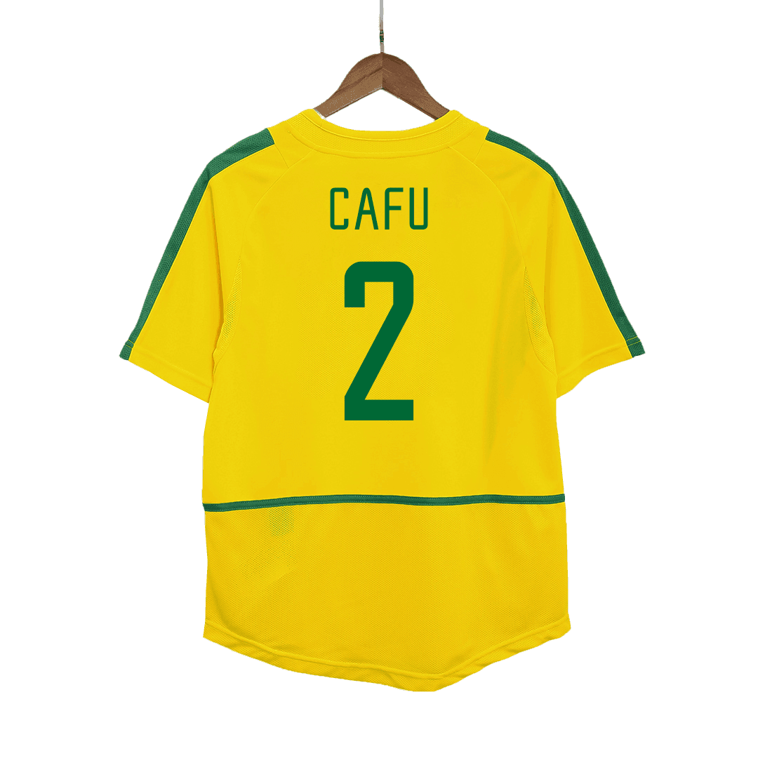 Kits de fútbol Retro CAFU #2 2002/03 Camiseta de fútbol local de Brasil